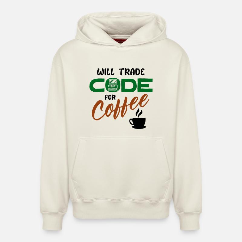 Code Statement Developer Computerfreak Informatik - Relaxed Unisex Organic Hoodie – von SPREAD - Naturweiß