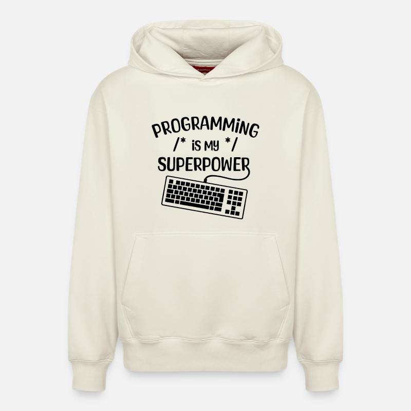 Computerfreak Statement Developer Programmierer - Relaxed Unisex Organic Hoodie – von SPREAD - Naturweiß