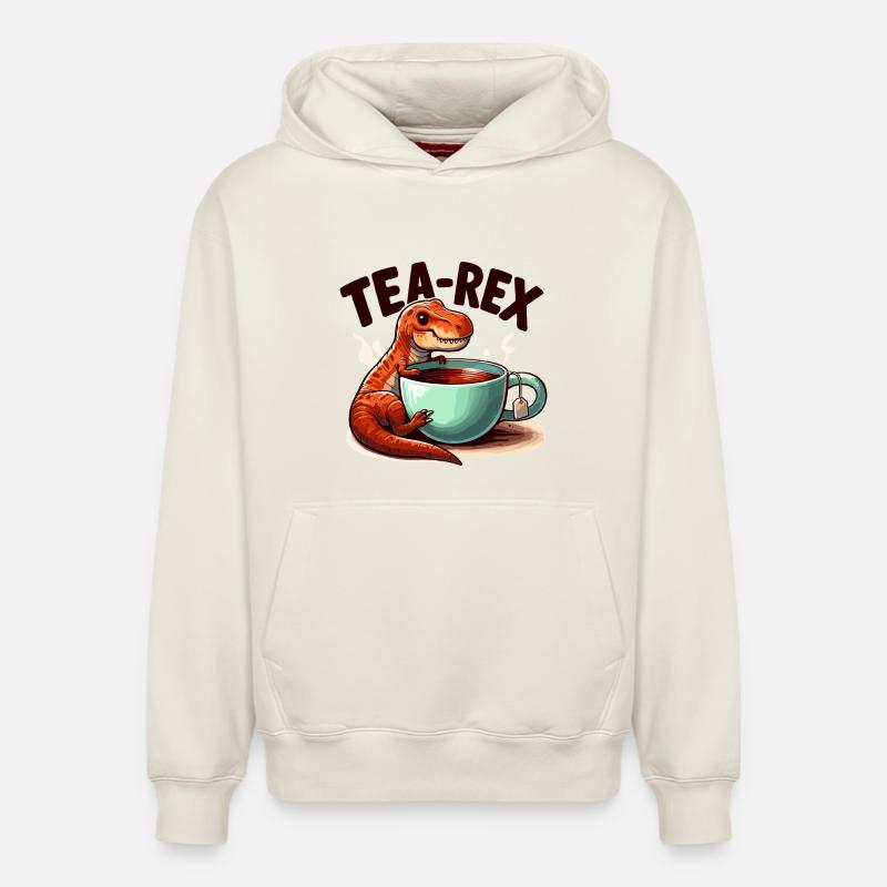 Tee Rex Tee-Rex Teetrinker Geschenk - Relaxed Unisex Organic Hoodie – von SPREAD - Naturweiß