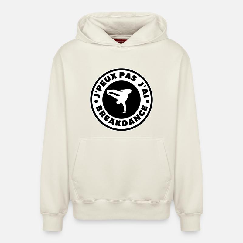 Je Peux Pas J'ai Breakdance - Sweat à capuche unisexe décontracté en coton biologique – de SPREAD - blanc cassé