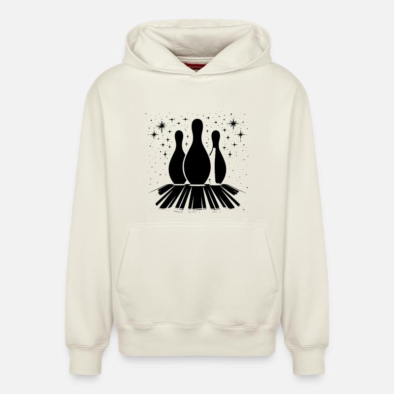 Quilles Bowling - Sweat à capuche unisexe décontracté en coton biologique – de SPREAD - blanc cassé