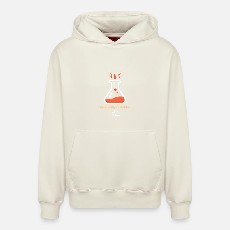 Chimiquement instable... avec Café - Sweat à capuche unisexe décontracté en coton biologique – de SPREAD - blanc cassé