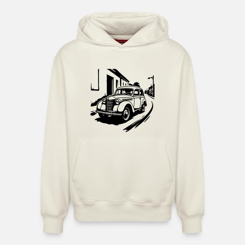 Classique de rue 401 - Sweat à capuche unisexe décontracté en coton biologique – de SPREAD - blanc cassé