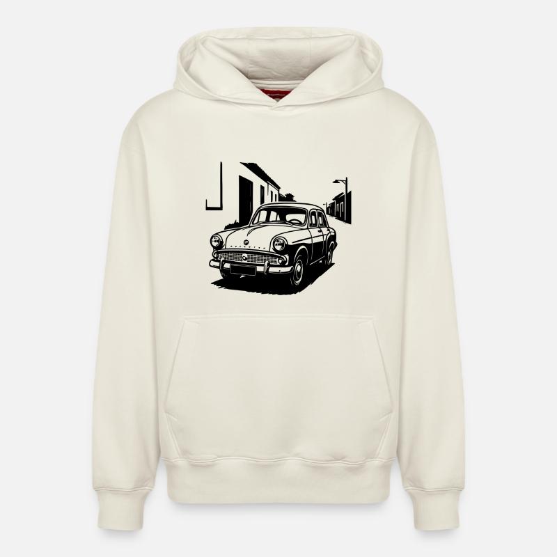 Rétro Classique 403 - Sweat à capuche unisexe décontracté en coton biologique – de SPREAD - blanc cassé