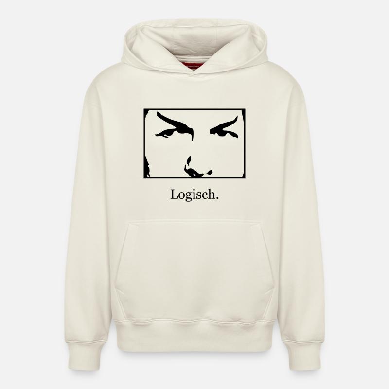 Logique - Sweat à capuche unisexe décontracté en coton biologique – de SPREAD - blanc cassé