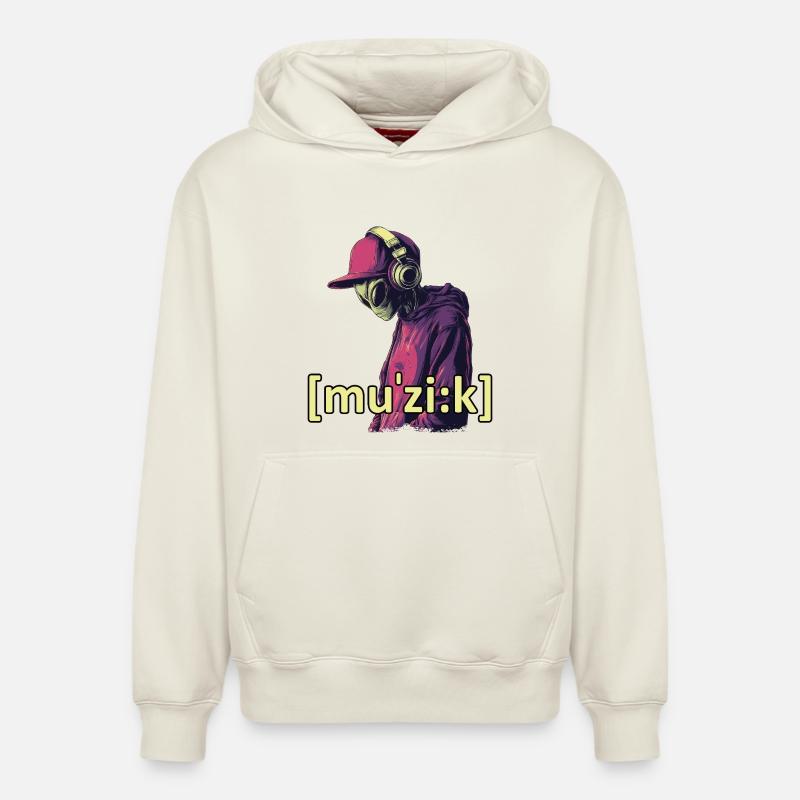 Musique extraterrestre - Sweat à capuche unisexe décontracté en coton biologique – de SPREAD - blanc cassé