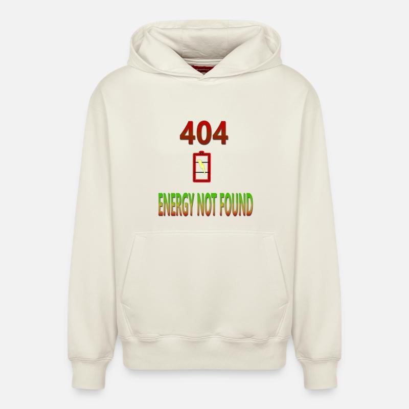 Manque d’énergie Humour Design - Sweat à capuche unisexe décontracté en coton biologique – de SPREAD - blanc cassé