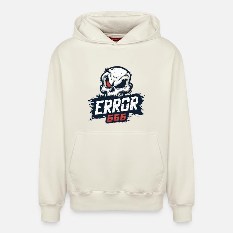skull_0631 - Sweat à capuche unisexe décontracté en coton biologique – de SPREAD - blanc cassé