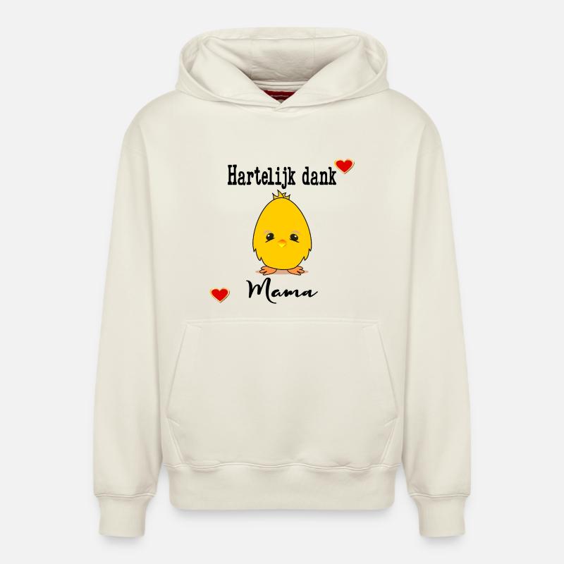 Merci beaucoup maman - Sweat à capuche unisexe décontracté en coton biologique – de SPREAD - blanc cassé
