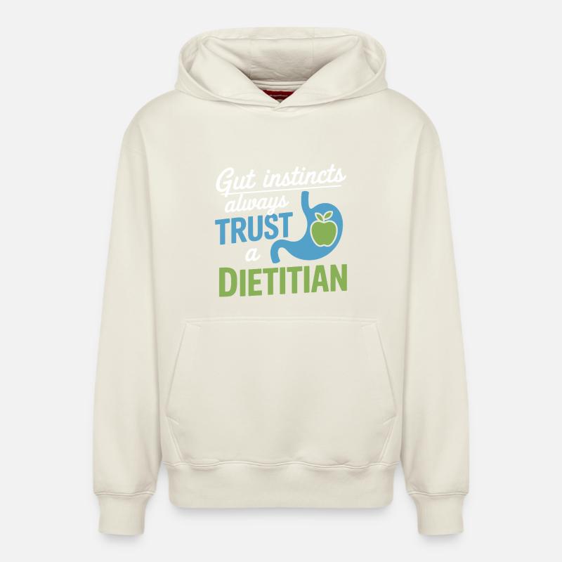 Diététiste agréée Instincts Professional - Sweat à capuche unisexe décontracté en coton biologique – de SPREAD - blanc cassé