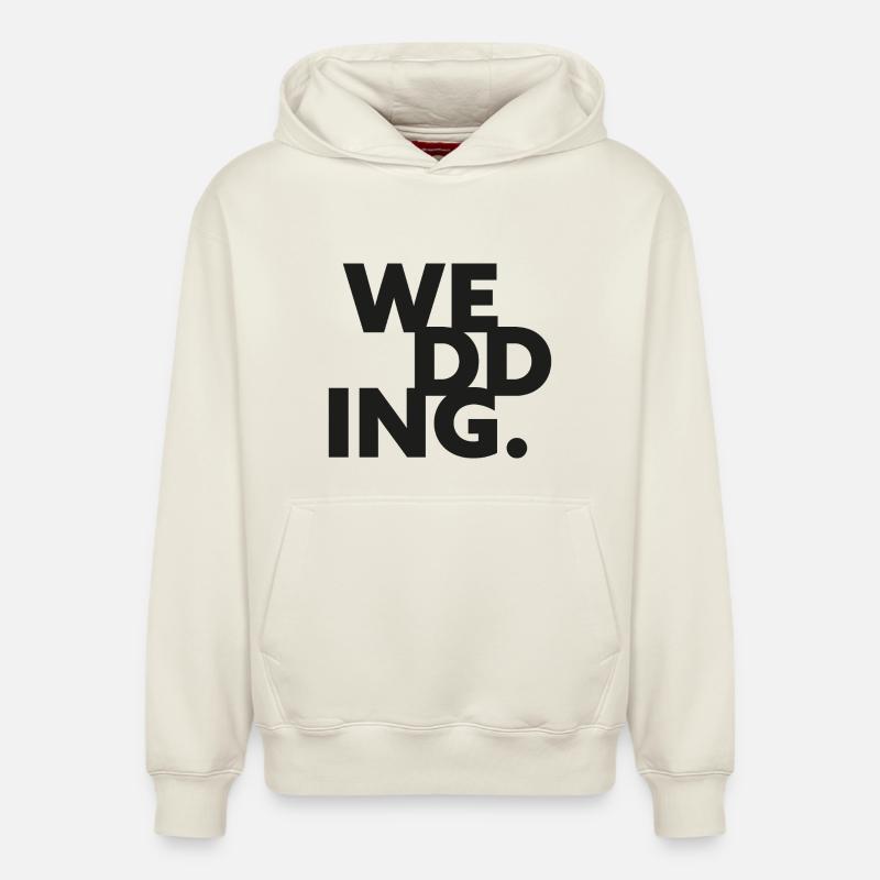 Collection GIUDAN Berlin : MARIAGE - Sweat à capuche unisexe décontracté en coton biologique – de SPREAD - blanc cassé