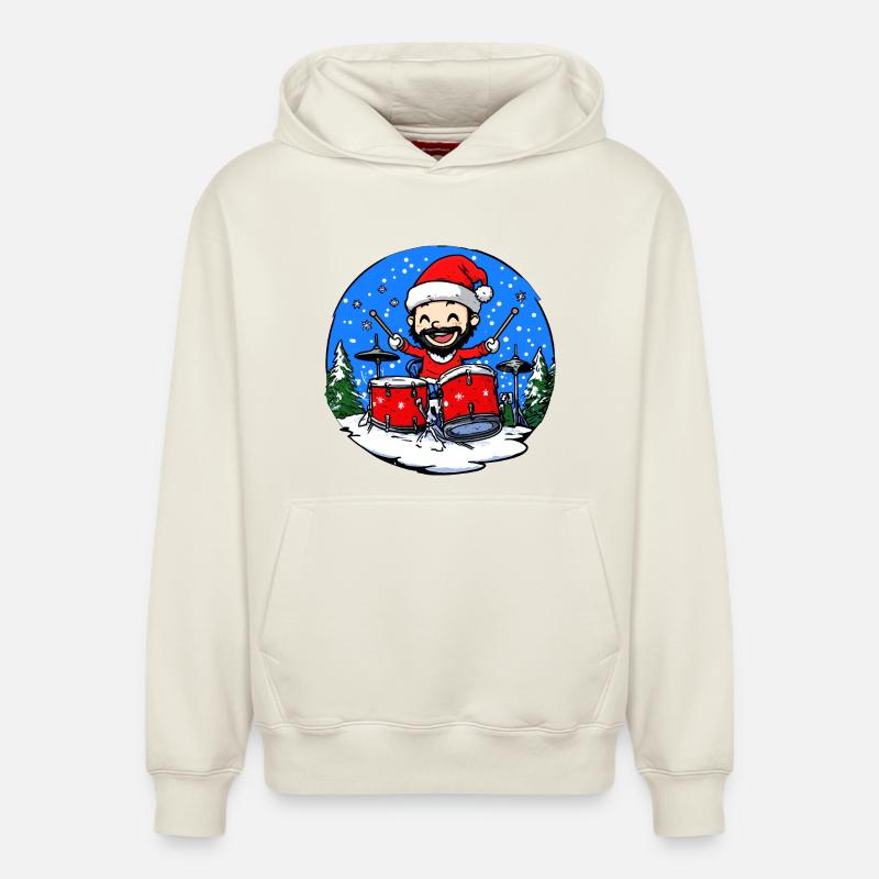 Batteur Christmas - Sweat à capuche unisexe décontracté en coton biologique – de SPREAD - blanc cassé
