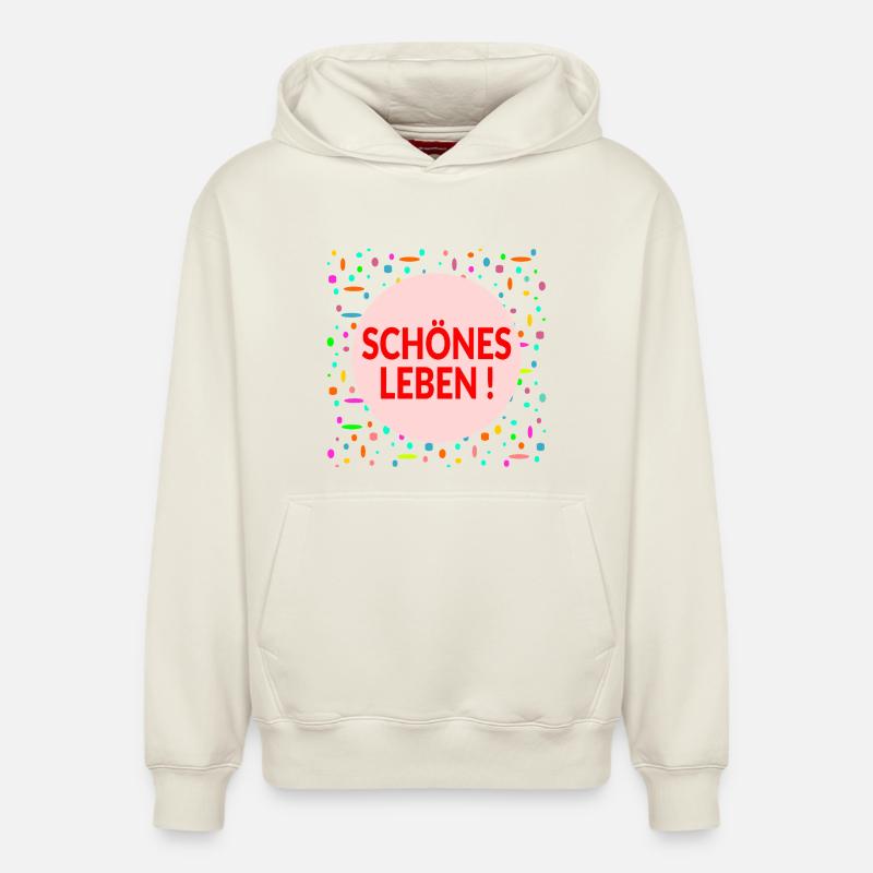 Plan de vie : Belle vie - Sweat à capuche unisexe décontracté en coton biologique – de SPREAD - blanc cassé