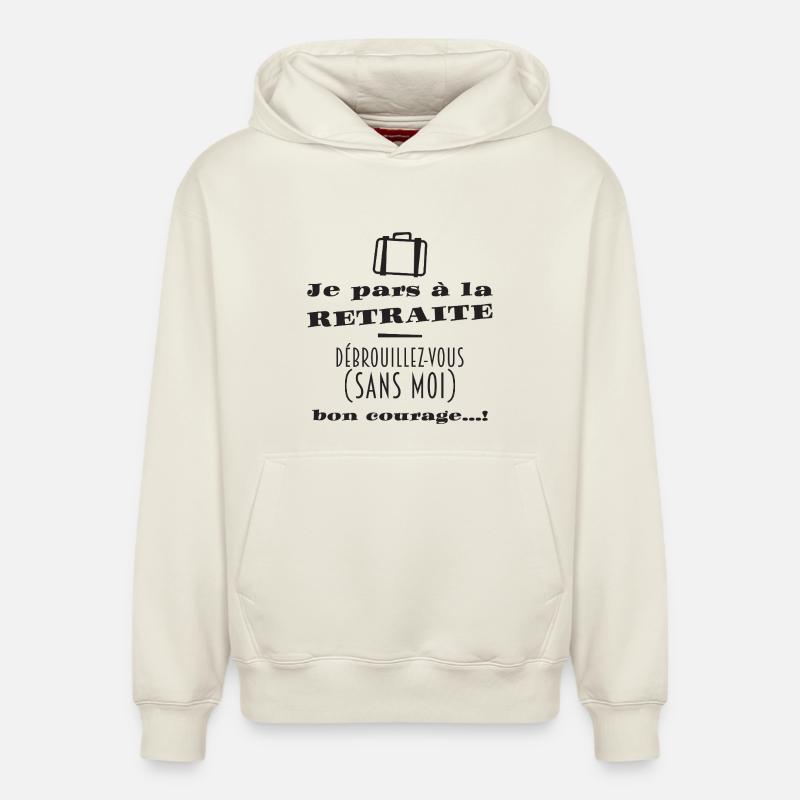 Bientôt la Retraite (texte noir) - Sweat à capuche unisexe décontracté en coton biologique – de SPREAD - blanc cassé