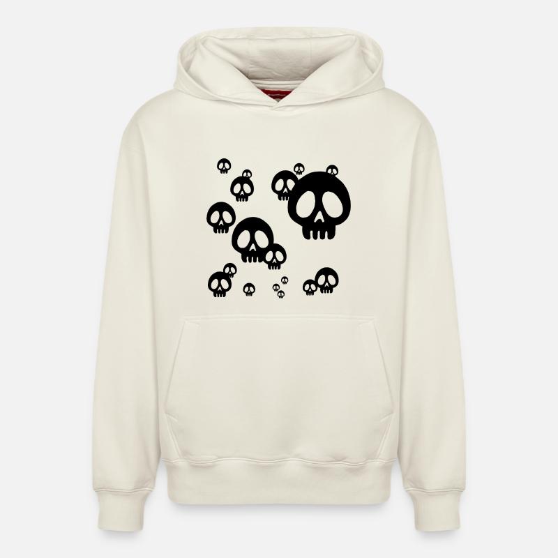 Invasion de crânes noirs - Sweat à capuche unisexe décontracté en coton biologique – de SPREAD - blanc cassé