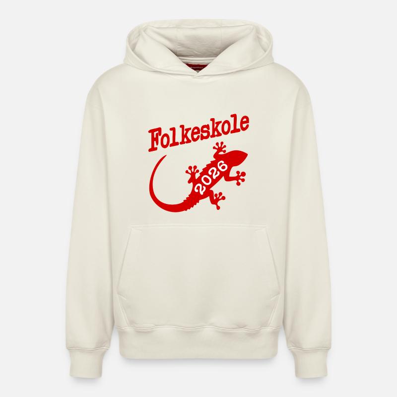 École primaire 2026 - Sweat à capuche unisexe décontracté en coton biologique – de SPREAD - blanc cassé