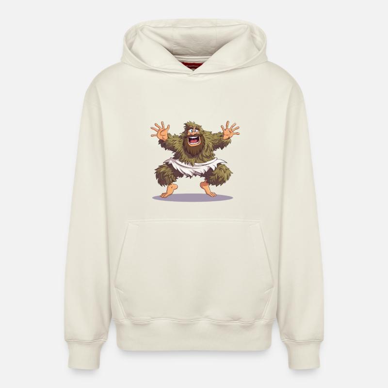 Joyeuse danse du Bigfoot - Sweat à capuche unisexe décontracté en coton biologique – de SPREAD - blanc cassé