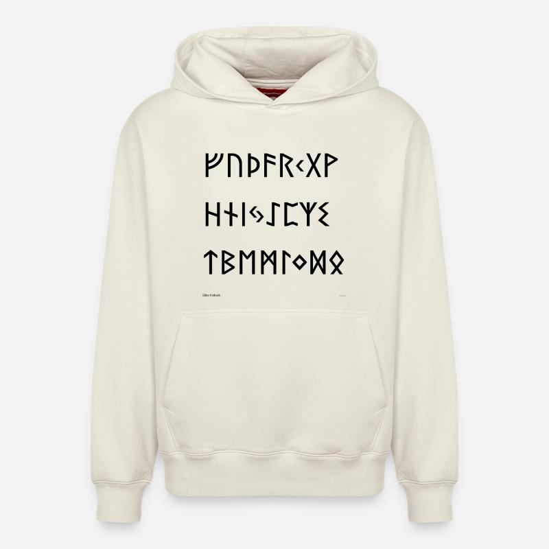 Futhark de l’Ancien (noir) - Sweat à capuche unisexe décontracté en coton biologique – de SPREAD - blanc cassé