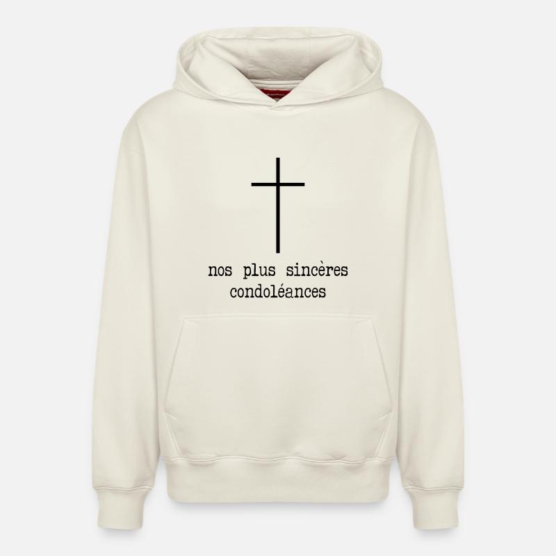 Départ Condoléances - Sweat à capuche unisexe décontracté en coton biologique – de SPREAD - blanc cassé