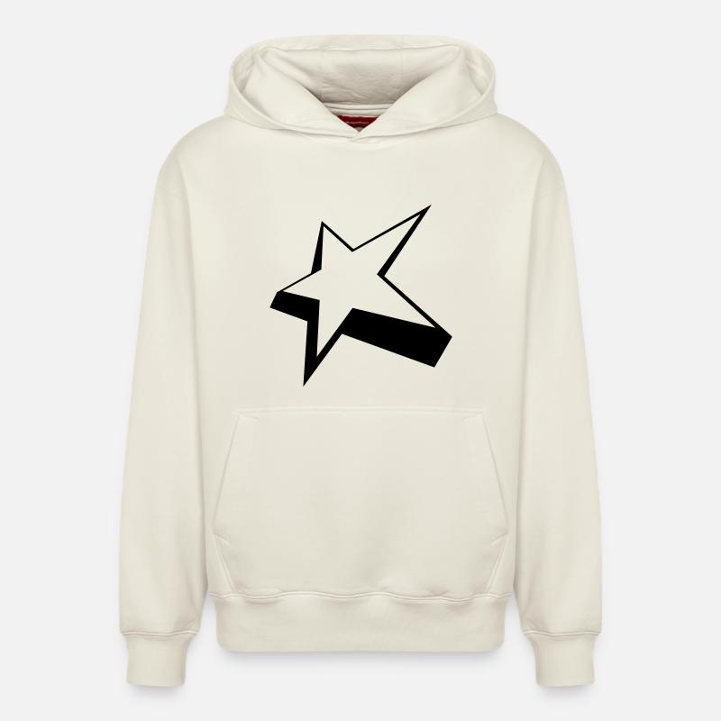 Star - Sweat à capuche unisexe décontracté en coton biologique – de SPREAD - blanc cassé
