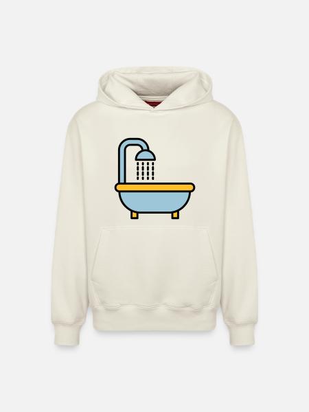 Baignoire - Sweat à capuche unisexe décontracté en coton biologique – de SPREAD - blanc cassé