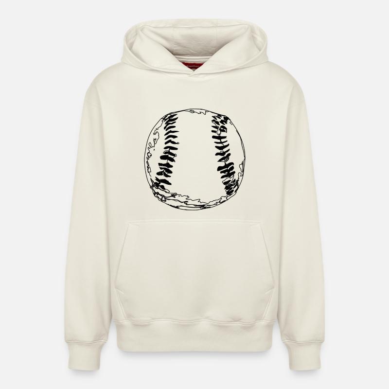 Balle de baseball - Sweat à capuche unisexe décontracté en coton biologique – de SPREAD - blanc cassé