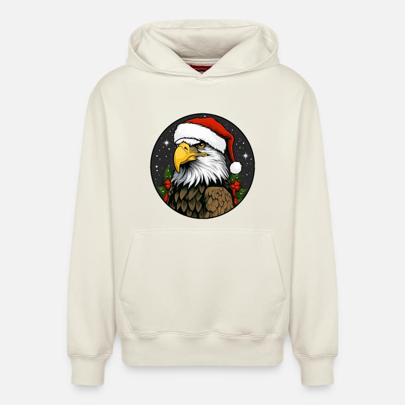Noël de l’aigle - Sweat à capuche unisexe décontracté en coton biologique – de SPREAD - blanc cassé
