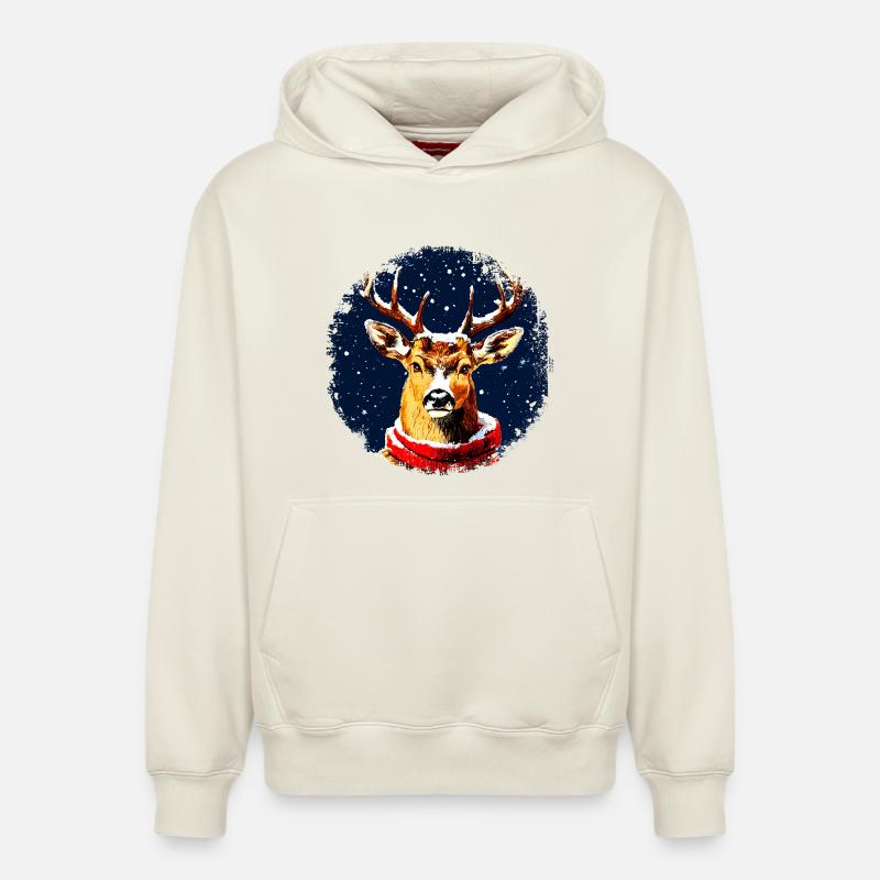 Fans de cerfs - Sweat à capuche unisexe décontracté en coton biologique – de SPREAD - blanc cassé