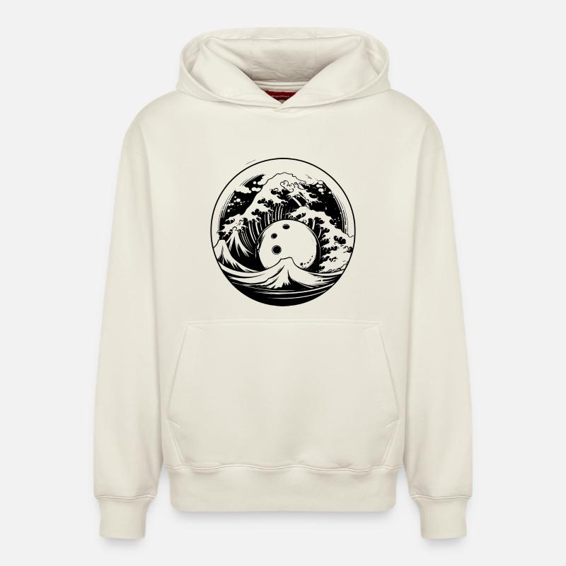 Bowling - Sweat à capuche unisexe décontracté en coton biologique – de SPREAD - blanc cassé