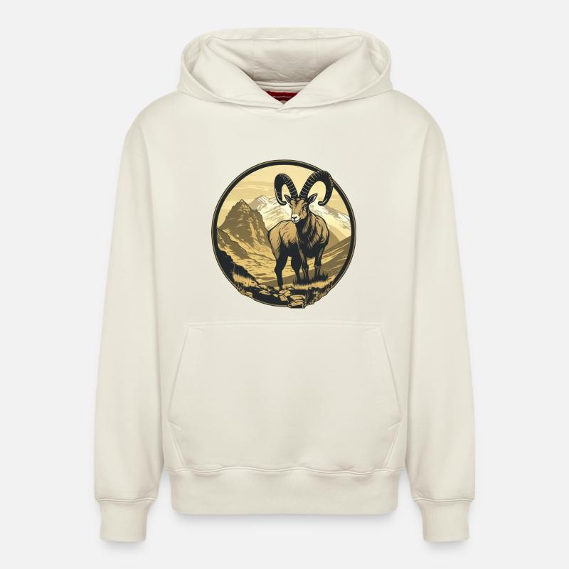 Capricorne - Sweat à capuche unisexe décontracté en coton biologique – de SPREAD - blanc cassé