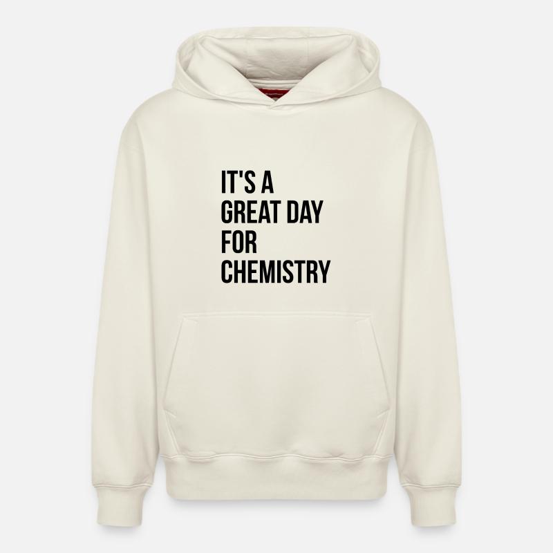 chimie - Sweat à capuche unisexe décontracté en coton biologique – de SPREAD - blanc cassé