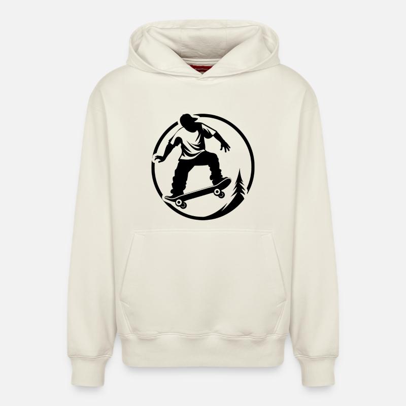 Graphismes de patineur - Sweat à capuche unisexe décontracté en coton biologique – de SPREAD - blanc cassé