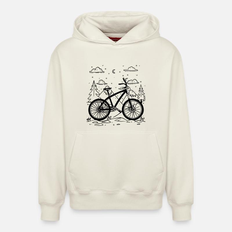 Style de bande dessinée VTT - Sweat à capuche unisexe décontracté en coton biologique – de SPREAD - blanc cassé