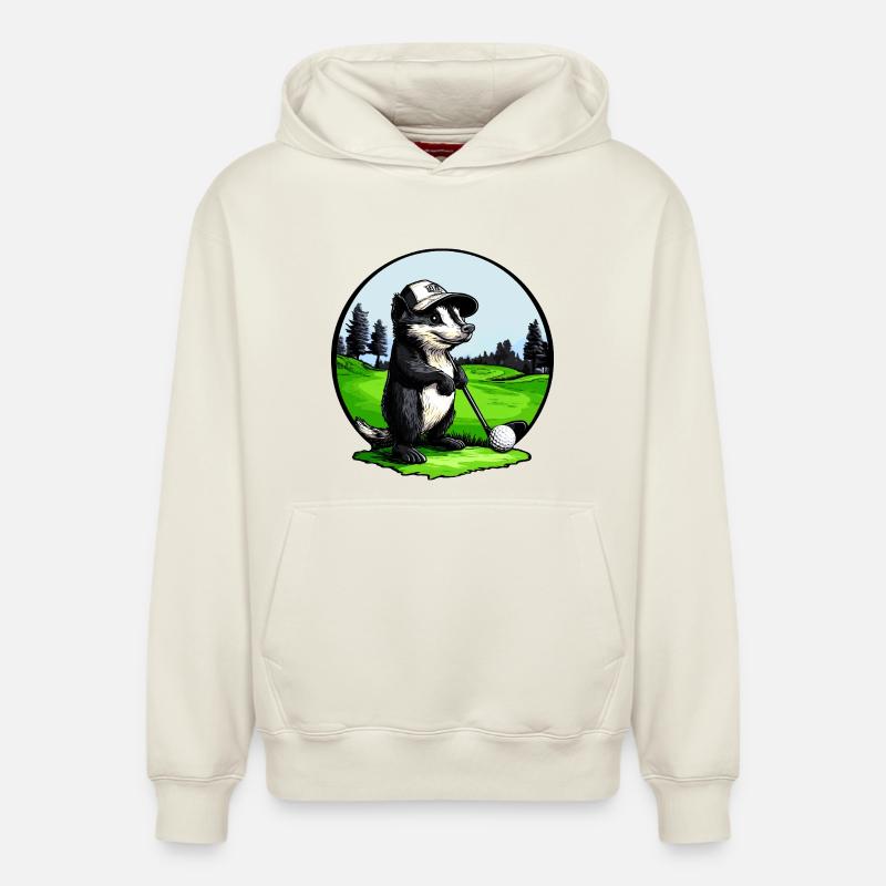 Golf Skunk - Sweat à capuche unisexe décontracté en coton biologique – de SPREAD - blanc cassé