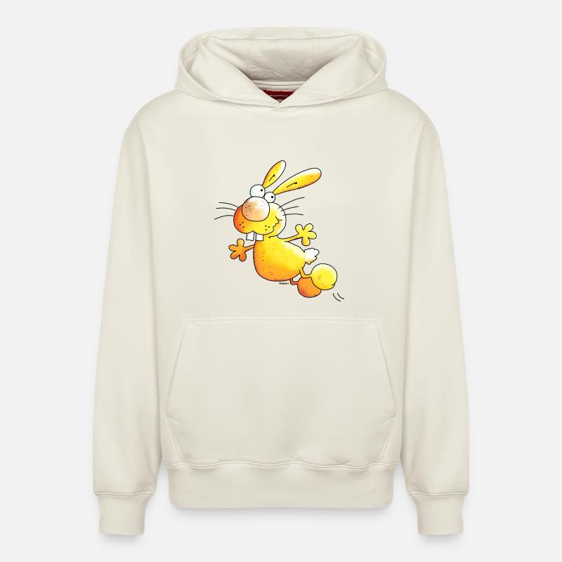 Crazy Rabbit - Lapin - Sweat à capuche unisexe décontracté en coton biologique – de SPREAD - blanc cassé