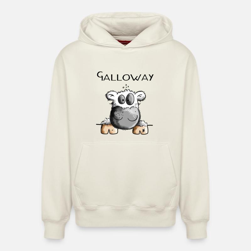 Galloway Vache - Vaches - Bovins - Cadeaux - Sweat à capuche unisexe décontracté en coton biologique – de SPREAD - blanc cassé