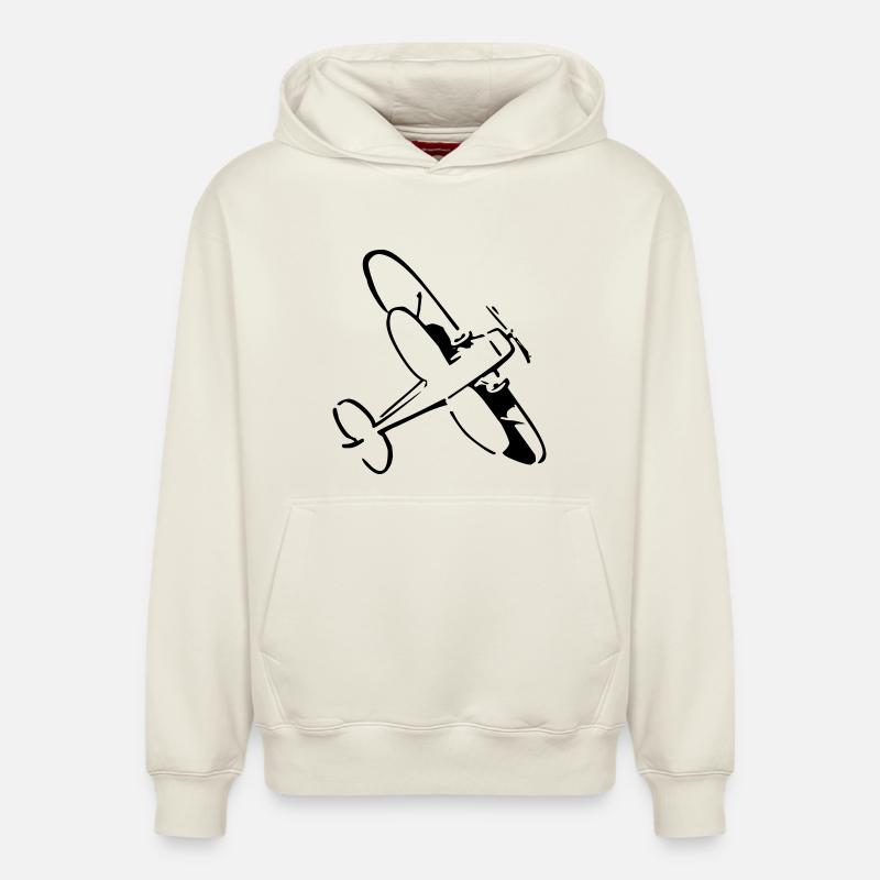 FLUGZEUG - Sweat à capuche unisexe décontracté en coton biologique – de SPREAD - blanc cassé