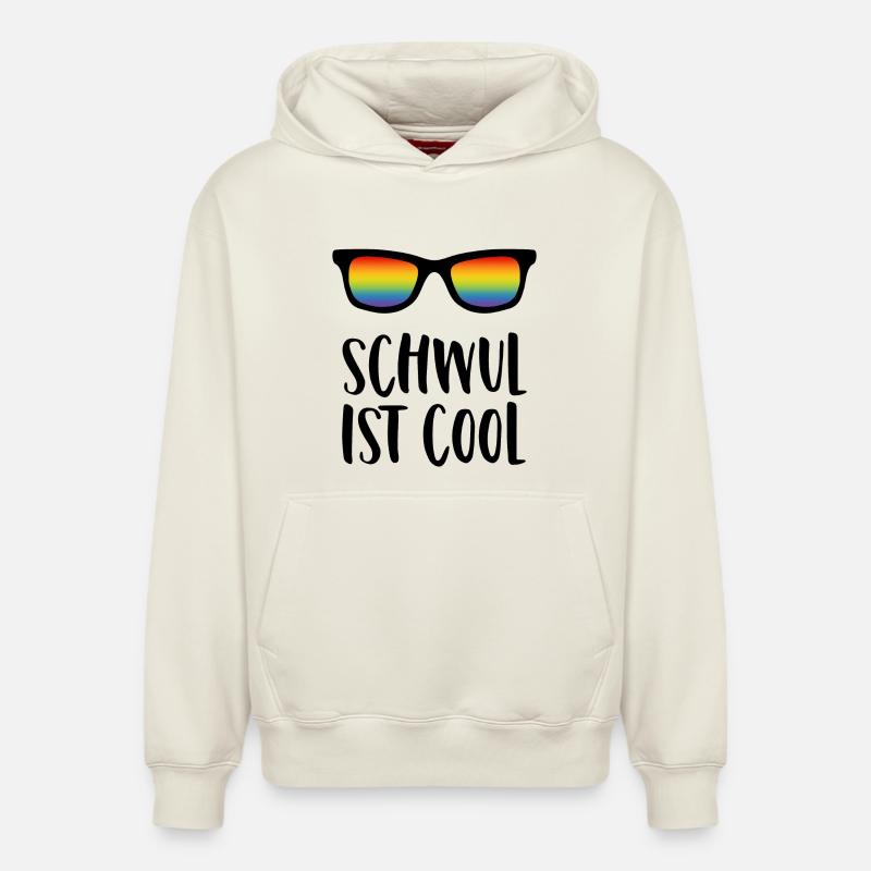 Être gay, c’est cool - Sweat à capuche unisexe décontracté en coton biologique – de SPREAD - blanc cassé