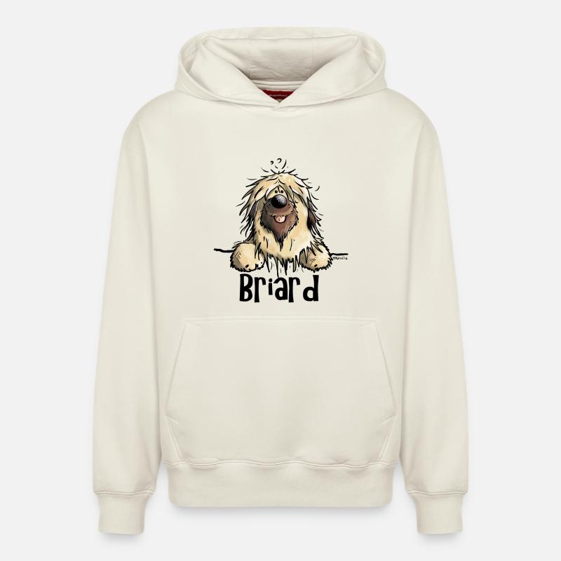 Funny Briard - Sweat à capuche unisexe décontracté en coton biologique – de SPREAD - blanc cassé