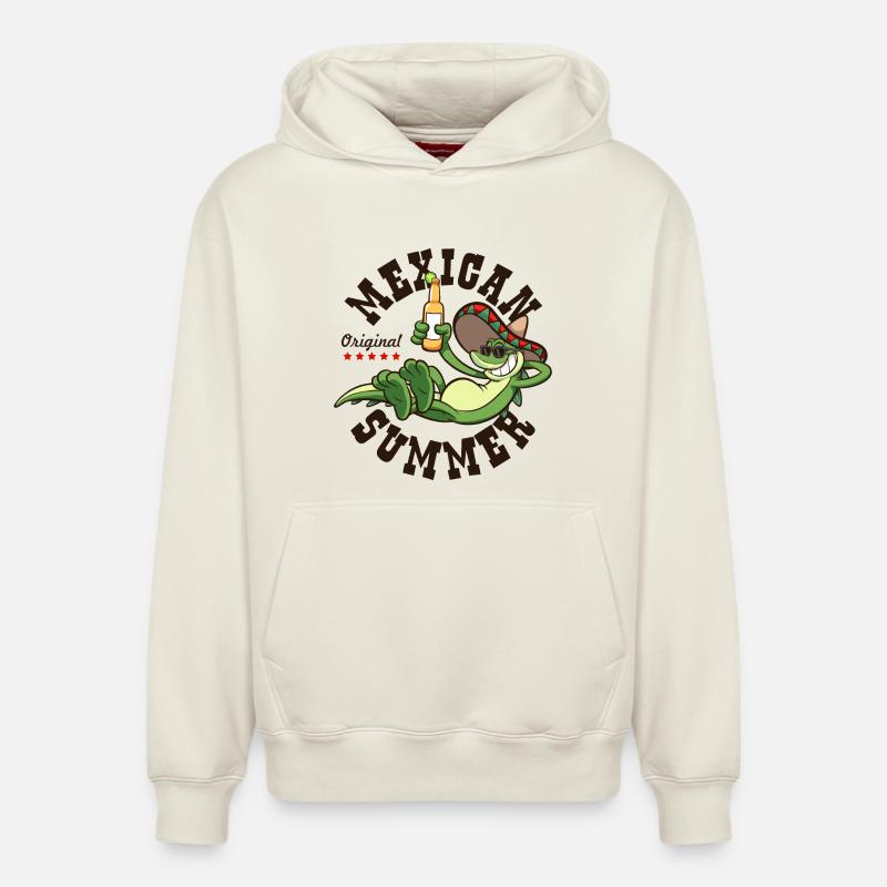 mexicain été mexique - Sweat à capuche unisexe décontracté en coton biologique – de SPREAD - blanc cassé