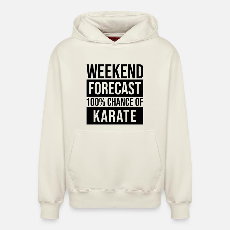 karaté - Sweat à capuche unisexe décontracté en coton biologique – de SPREAD - blanc cassé