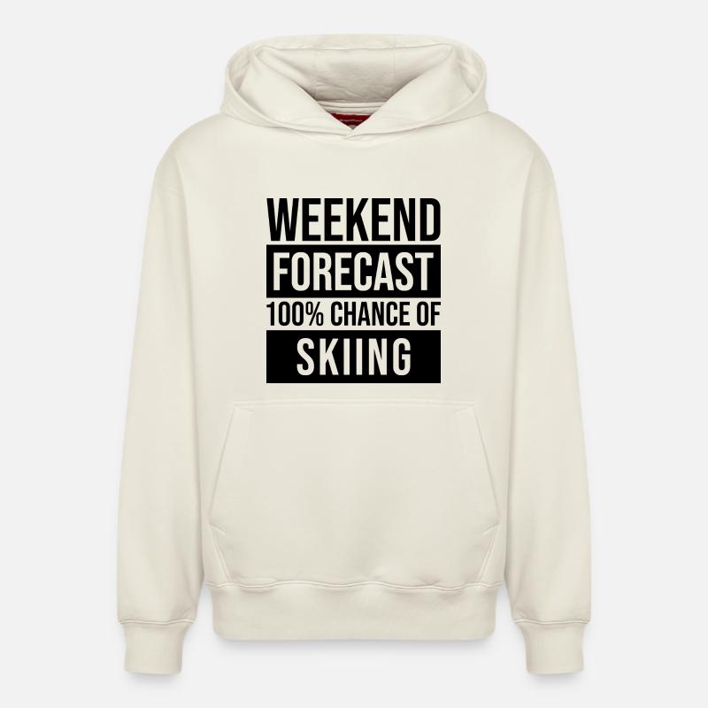 Ski - Sweat à capuche unisexe décontracté en coton biologique – de SPREAD - blanc cassé