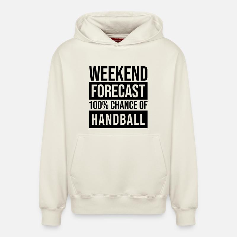 handball - Sweat à capuche unisexe décontracté en coton biologique – de SPREAD - blanc cassé