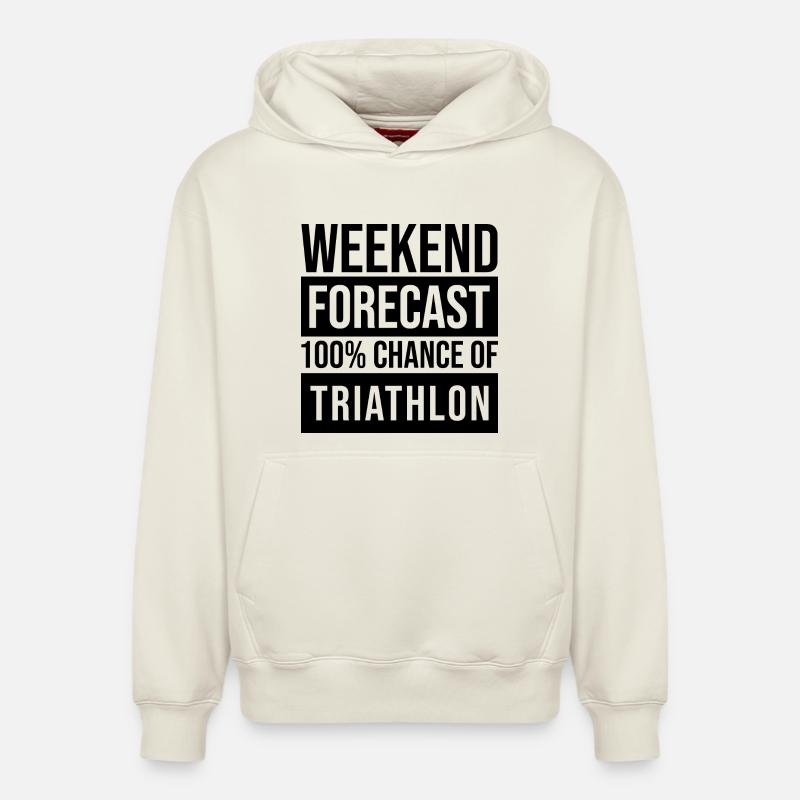 triathlon - Sweat à capuche unisexe décontracté en coton biologique – de SPREAD - blanc cassé