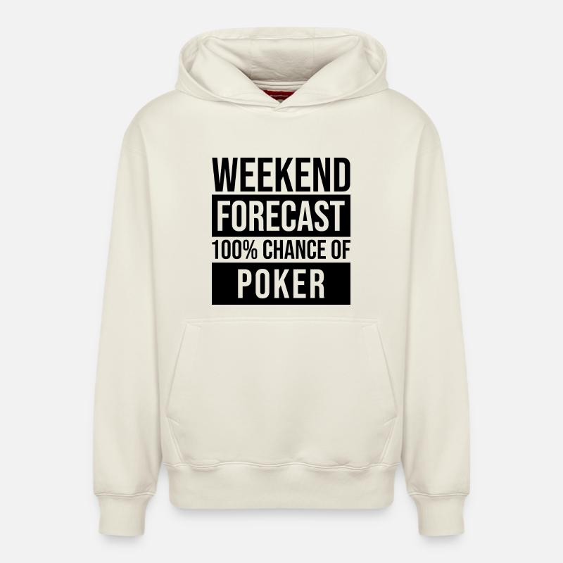 poker - Sweat à capuche unisexe décontracté en coton biologique – de SPREAD - blanc cassé