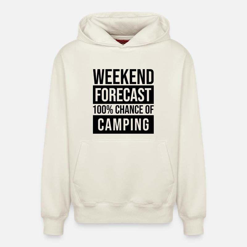 camp - Sweat à capuche unisexe décontracté en coton biologique – de SPREAD - blanc cassé