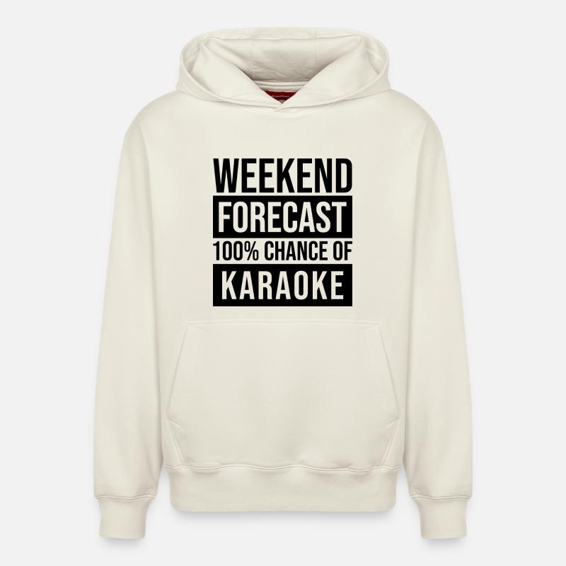 Karaoké - Sweat à capuche unisexe décontracté en coton biologique – de SPREAD - blanc cassé