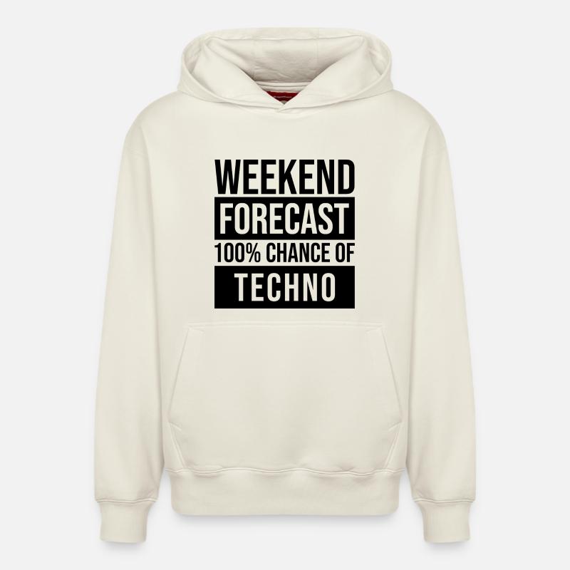 Techno - Relaxed Unisex Organic Hoodie – von SPREAD - Naturweiß