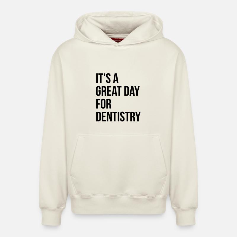 dentiste - Sweat à capuche unisexe décontracté en coton biologique – de SPREAD - blanc cassé