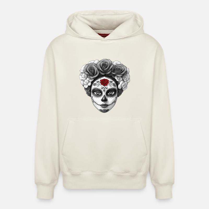 SANTA MUERTE - dark hell - Sweat à capuche unisexe décontracté en coton biologique – de SPREAD - blanc cassé